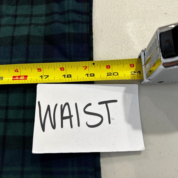 Lands End Flannel Shirt Men's Size Small Traditional Fit Green Blue Plaid Button - Picture 7 of 8